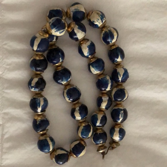 African Bead Necklace 19” hand painted - Picture 5 of 5